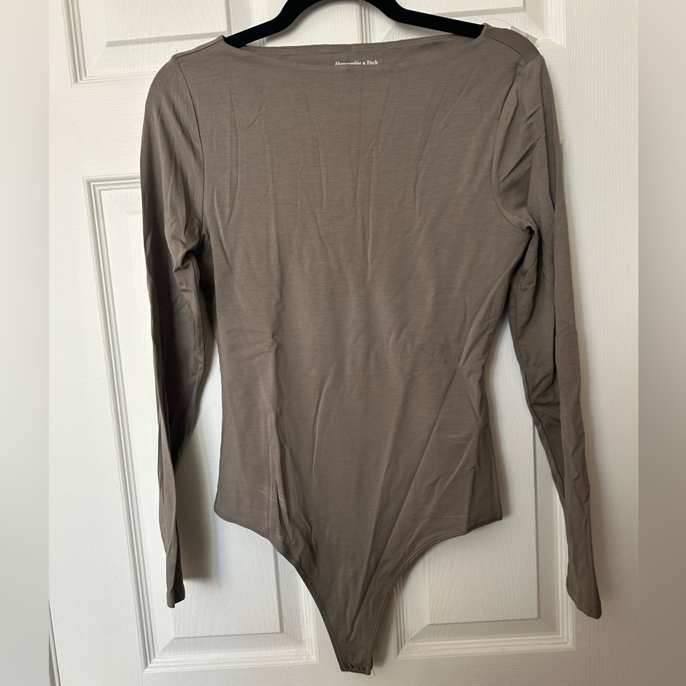 NWT Abercrombie Modal Boatneck Bodysuit - Taupe